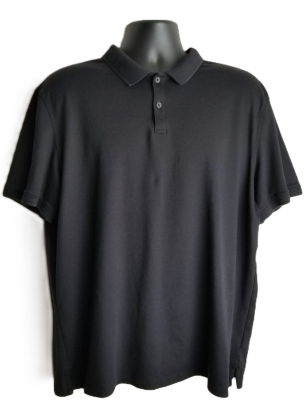 Calvin Klein Mens Black Polo Shirt XL Cotton Classic Preppy Minimalist